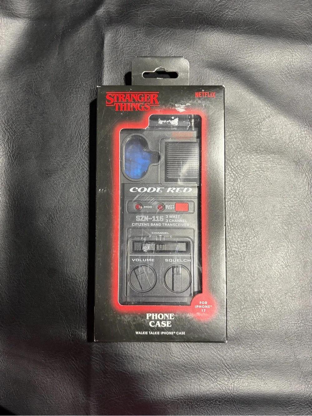 Stranger Things 'Code Red' Walkie Talkie iPhone 17 Case - Black & Red